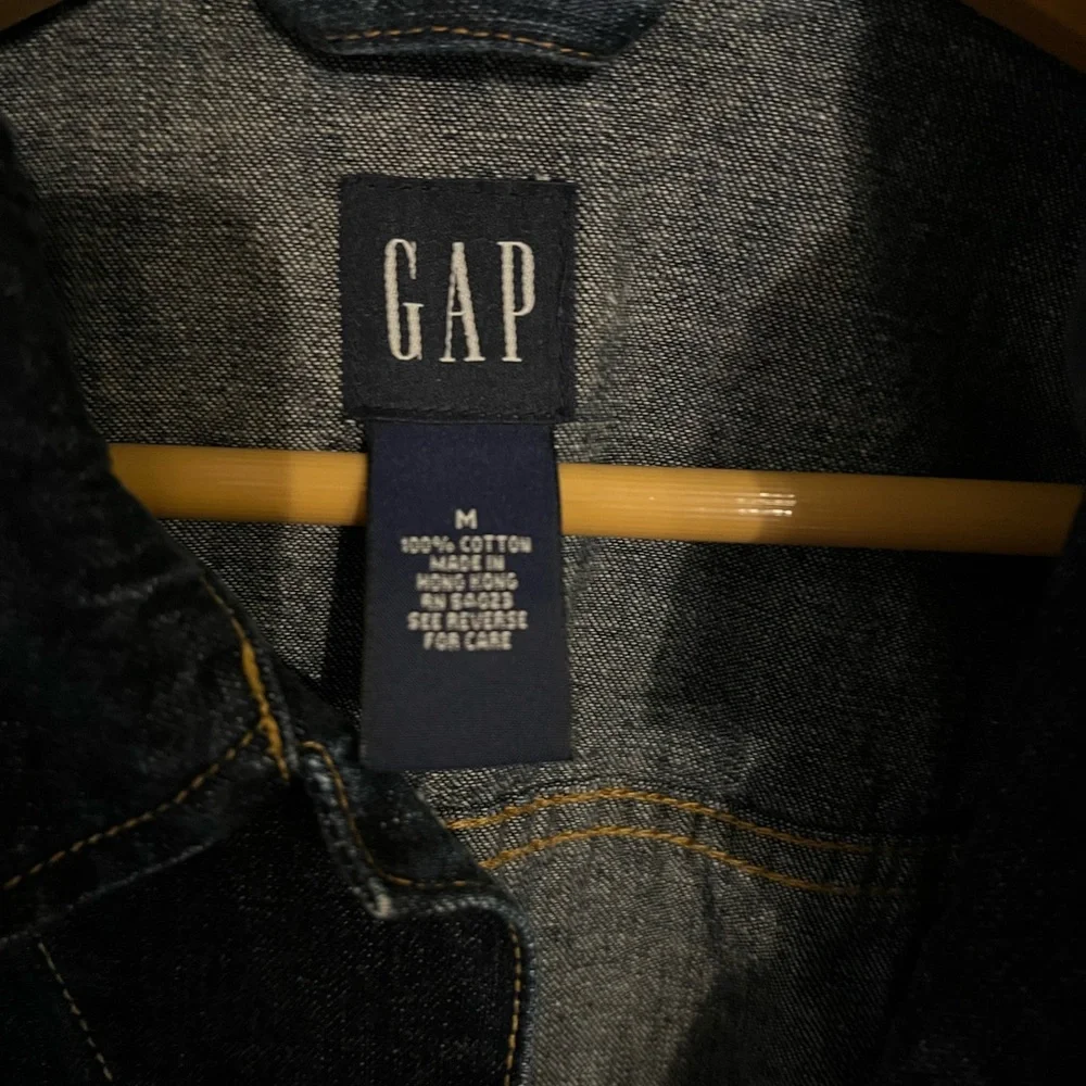 GAP Women’s Cropped Dark Blue Denim Jacket size M - Picture 3 of 13
